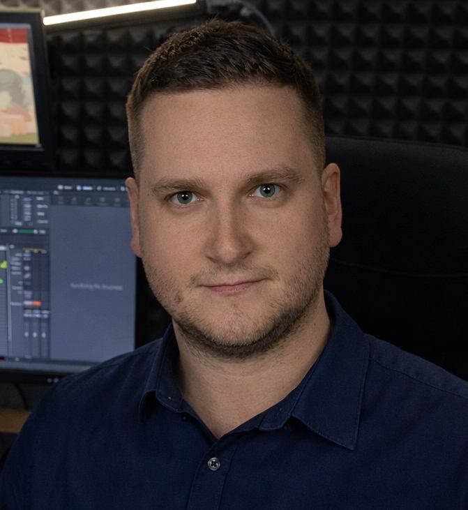 Paweł Pawlikowski w studiu audio